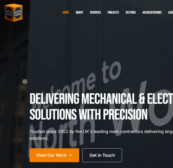 Drayton Beaumont Group homepage on screen
